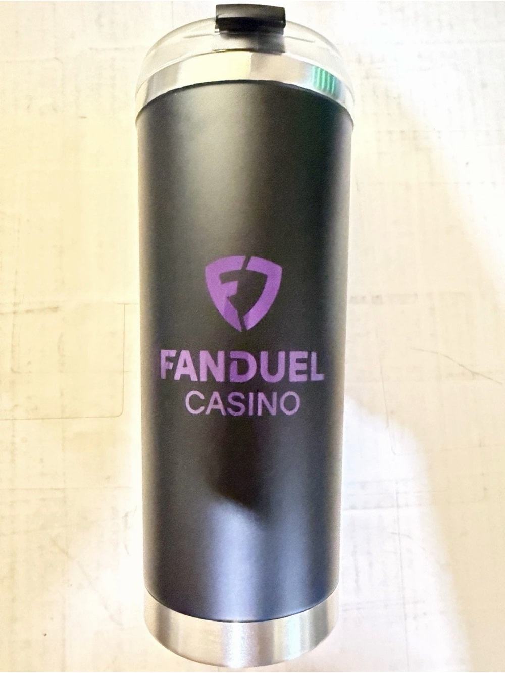 Fanduel Casino 24oz Black & Purple Insulated Travel Tumbler